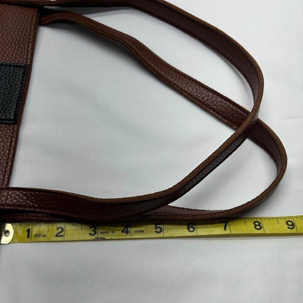VINCE CAMUTO Tumbled Brown Vegan Leather Tote - Picture 11 of 13